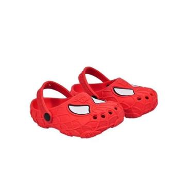 Imagem de Sandália Infantil Confortavel Menino Aranha Chinelo Vermelho com Design de Teia de Aranha, Calçado Confortável (Vermelho, BR, Criança de 1 a 3 anos, Faixa Numérico, M, 21, 22)