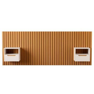 Imagem de Cabeceira Ripada Com Mesinhas Nápoles Nature Pérola