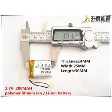 Imagem de Bateria  Mp3 25mm X 30mm X 4mm 3,7v 300mah - bgb