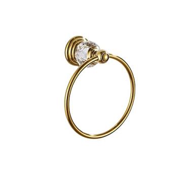 Imagem de Conjunto de ferragens para banheiro de cristal - 6 peças, suporte para sabonete, toalheiro, suporte para papel, alça e anel para toalha