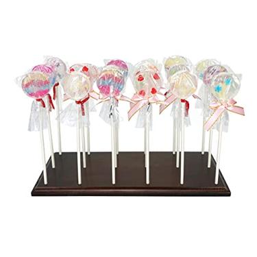 Imagem de Nangopop Suporte para bolo Pop – Suporte para pirulitos de madeira rústica de 18 furos, suporte para doces ou sugadores para casamento, chá de bebê, festa de aniversário – Serve para palitos de pirulito de 5/32" (4 mm)