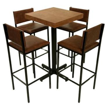 Imagem de Conjunto de Bistrô  Ibiza com 4 banquetas - DG Móveis - Reisol Móveis