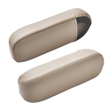 Imagem de Capa de assento de couro de apoio de braço, capa de assento de microfibra de couro de vinil para substituição de suporte de veículo para 1999-2007 F250 F350 Excursion Lariat, acessórios de couro de estofamento de carro interior - bronze (par)