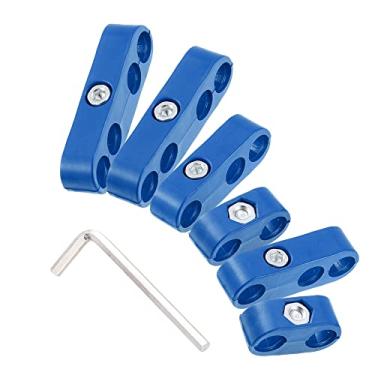 Imagem de X AUTOHAUX 1 conjunto 8 mm separador de fios de vela de ignição para motor de carro braçadeira organizadora de teares plástico azul