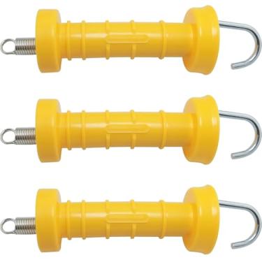 Imagem de MEETOOT 3 peças de plástico com mola de cerca elétrica maçaneta de porta isolador portão hardware puxar acessórios de pastagem adequados para quintas pátios parque empresarial