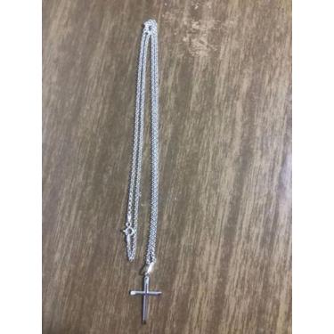 Imagem de Corrente Prata Maciça 925 Elo Portugues 60 Cm C/ Crucifixo - Lojas La&