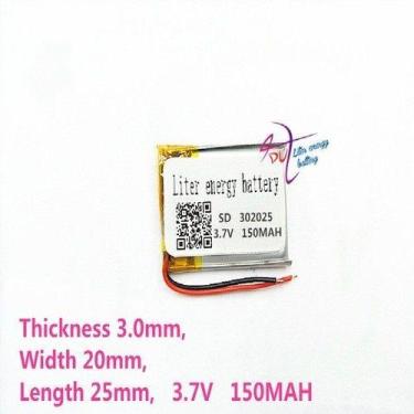 Imagem de (20pcs)bateria  3mm X 20mm X 25mm 3,7v 150mah Com 2 Fios - bgb