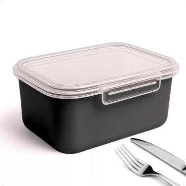 Imagem de Kit Pote Hermeticos Marmitas Fitnesse Porta Alimentos 1L Tampa com Tra