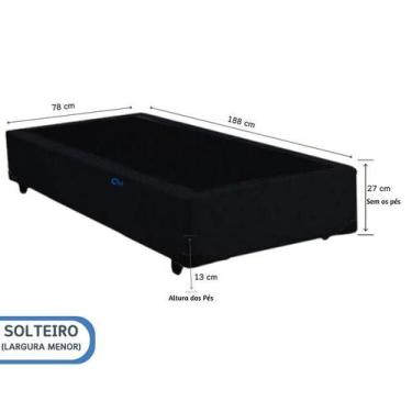 Imagem de Base Box Solteiro Blindado Suede 78x188  Largura Menor  Ideal para Qua