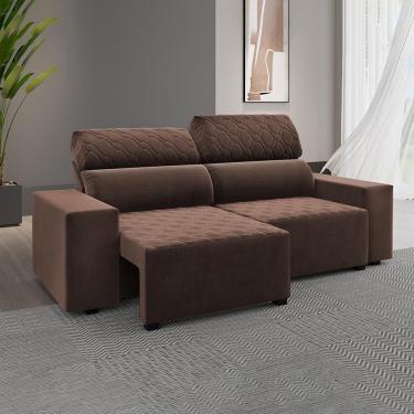 Imagem de Sofá 3 Lugares Viero Venetto Retrátil Reclinável 2 Metros Veludo