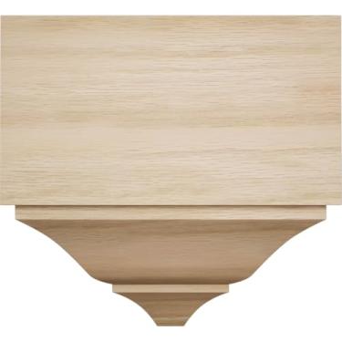 Imagem de 9 cm P x 18 cm L x 18 cm A Americraft Solid Hardwood Stain Grade Universal Mid Crown Molding Coupler Block para perfis de até 10 cm A x 9 cm P, carvalho branco