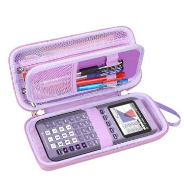 Imagem de FBLFOBELI Capa rígida para Texas Instruments TI-84 Plus CE/TI-84 Plus/TI-83 Plus/Calculadora gráfica colorida Casio fx-9750GIII, bolso de malha para canetas, cabos e outros acessórios (apenas capa