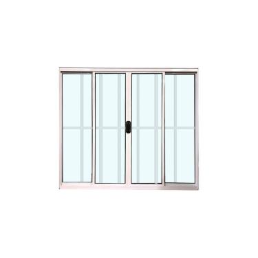 Imagem de Janela 4 Folhas Com Grade Branco 120x150 Linha 18 Esmeralda