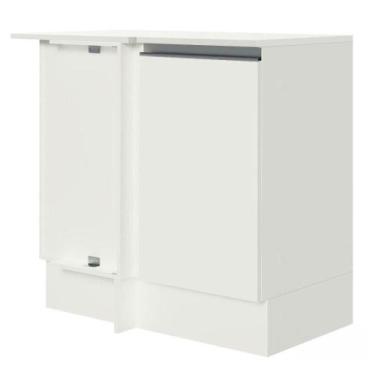 Imagem de Balcão De Canto 100% Mdf Tampo Branco Smart Madesa Branco