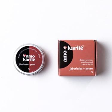 Imagem de DUO Batom Cremoso Multifuncional 3 em 1 Jabuticaba + Pecan - Amokarité, Natural e Vegana, 3g