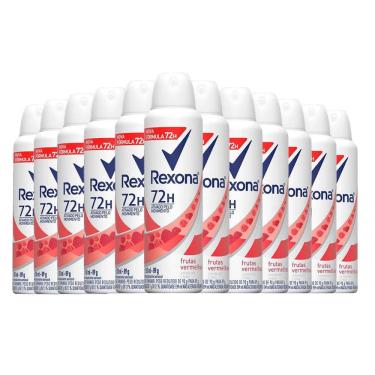 Imagem de Kit Desodorante Aerosol Rexona Frutas Vermelhas 150ml - 12 Unidades
