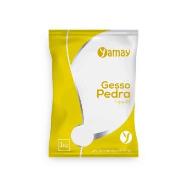 Imagem de Gesso Pedra Amarelo Tipo III 1Kg Yamay