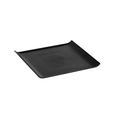 Imagem de Bandeja Servir Quadrada 30x30 Preta em Plástico Não Quebra Linha Profissional Cook Linha Premium