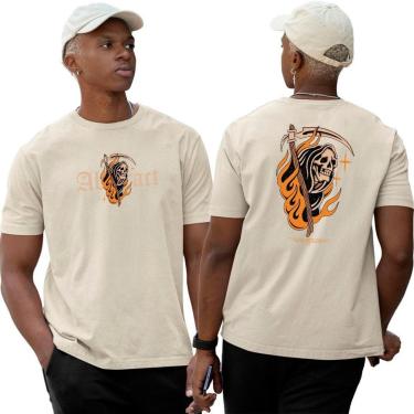 Imagem de Camiseta Basica Algodão‎ The Dark Mode Dead Orange Abstract-Unissex