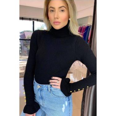 Imagem de Blusa Tricot Manga Longa Cacharrel Botões-Feminino
