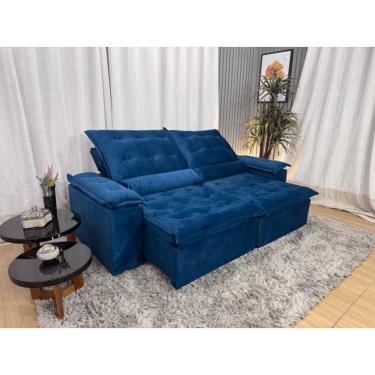 Imagem de Sofá Retrátil Reclinável 2,00 m Azul 506 Tijuca Plus