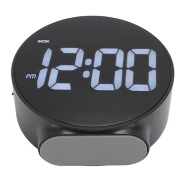 Imagem de YOUTHINK Despertador de LED Multifuncional Com Alarmes Duplos, Exibição de 12 Horas de Tempo, Tomada Elétrica de Despertador Elétrico para Quarto ou Dormitório (Caixa preta, fonte branca)