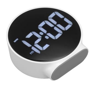 Imagem de YOUTHINK Despertador de LED Multifuncional Com Alarmes Duplos, Exibição de 12 Horas de Tempo, Tomada Elétrica de Despertador Elétrico para Quarto ou Dormitório (Caixa branca, fonte branca)