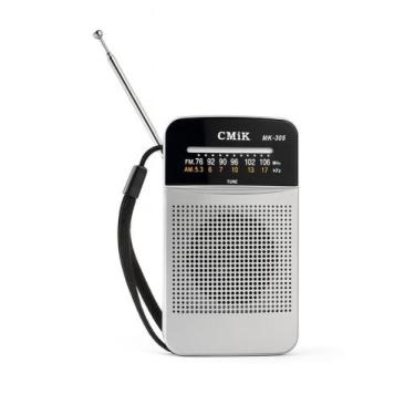 Imagem de Rádio AM/FM de bolso portátil recarregável ou pilha MK-305 TG - Cmik, 