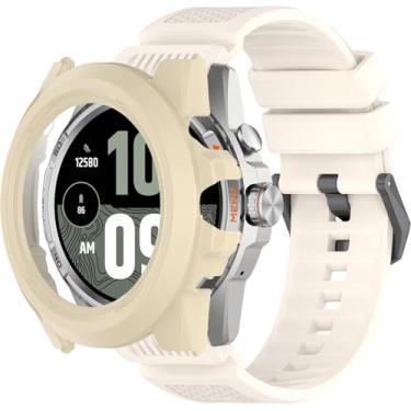 Imagem de QHBAMD Pulseiras de relógio de silicone compatíveis com Ticwatch Atlas, com capa de PC, macia, respirável, impermeável, pulseira esportiva para Ticwatch Atlas