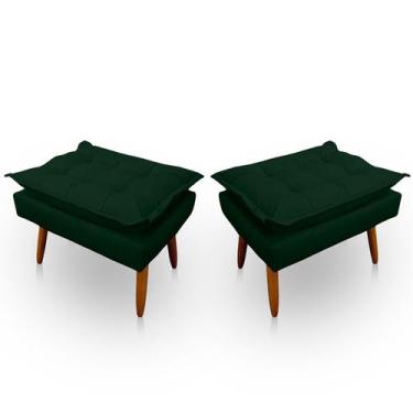 Imagem de Kit 2 Puff Opala Retangular para Sala e Quarto Suede - LH Decor - Los 