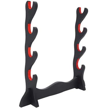 Imagem de CNLQ Suporte de exibição para todas as espadas japonesas Katana Wakizashi Tanto com proteção acolchoada de 1 camada, suporte para todas as espadas (4 camadas)