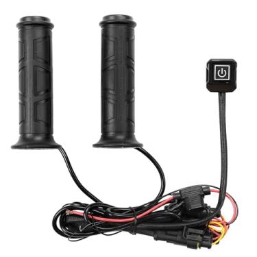 Imagem de KEMIMOTO Punhos aquecidos para quadriciclos com aquecedor de polegar, IP67 impermeável, temperatura ajustável em 3 níveis e espera automática de 50 °C, universal para guidão ATV de 12 V 22 mm
