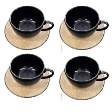 Imagem de Conjunto 4 Xicaras Chá C/pires Mônaco Alleanza 200 ML