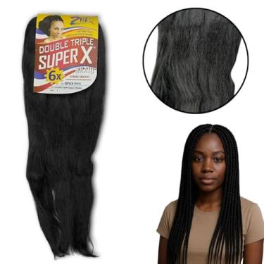 Imagem de Jumbo Jumbão Super X 400g Cabelo Sintético Para Tranças Box Braid Cor Preto 01