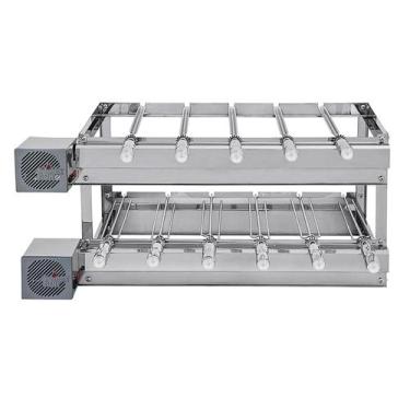 Imagem de Churrasqueira Grill DUPLA Rotativa Inox - 11 Espetos Giratórios - ARTI