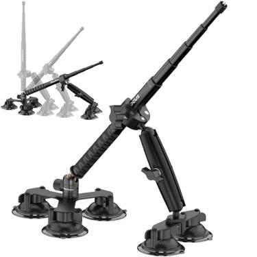 Imagem de MINIFOCUS Suporte de sucção para câmera Insta360 X5, X4, X3, 5 em 1, kit de montagem de câmera com ventosa com haste de extensão 2 em 1, compatível com câmera de ação GoPro Insta360 (inclui bastão de