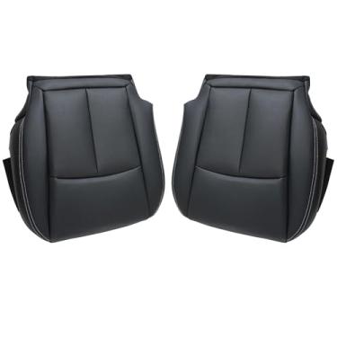 Imagem de GXARTS Capa de assento perfurada de couro inferior do lado do motorista e do passageiro preta compatível com Infiniti Q50 2014 2015 2016 2017 2018 2019 2020