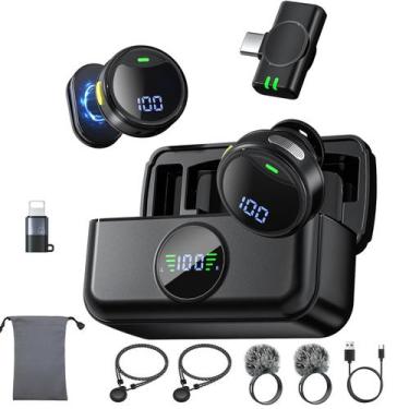 Imagem de Microfone de lapela sem fio Yuaceuco para iPhone/Android