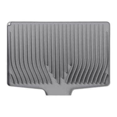 Imagem de ＫＬＫＣＭＳ Tapete de silicone para secagem de pratos, almofada protetora para escorredor de pratos, descanso para copos, jogo americano para mesa, tapete para, Cinza