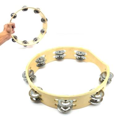 Imagem de Pandeirola madeira T1016N pandeiro tambourine meia lua - MXP