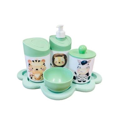 Imagem de Kit Higiene Bebê Safari Sortido c/bandeja nuvem verde - Dóia Kids , Ve