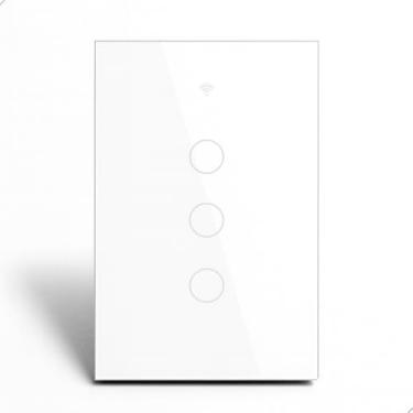 Imagem de Interruptor Wi-Fi Smart Touch 3 Botão Bivolt 10A Compativel com Assistentes Populares Android e IOs (Branco)