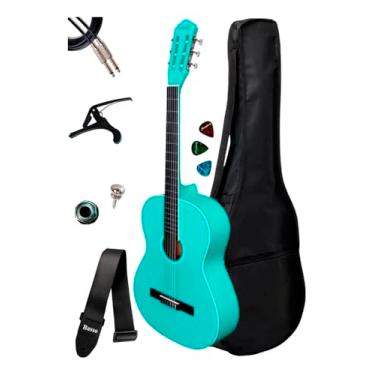 Imagem de Violão Elétrico Giannini Canhoto N14 + Capa E Acessórios (Turquoise Blue Satin)