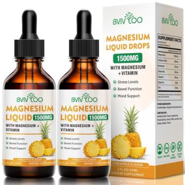 Imagem de Líquido de glicinato de magnésio, pacote com 2 unidades, sabor de abac