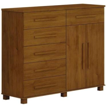 Imagem de Cômoda São Paulo Cinamomo 2 Portas 6 Gavetas Leifer Móveis