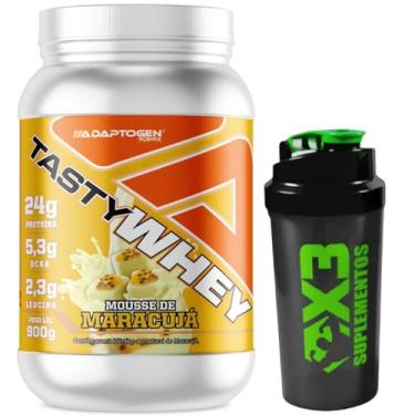 Imagem de Tasty Whey 3W Sabor Maracujá 900g - Adaptogen Science + Coqueteleira 600ml - X3 Suplementos