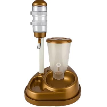 Imagem de Bebedouro com Lambe Bilha e Comedouro Automático Lorben para Cães e Gatos Marrom