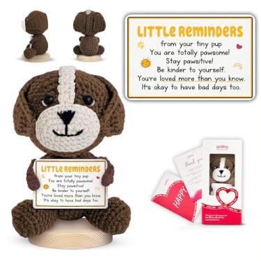 Imagem de Gossby Positive Dog Crochet - Little Reminders from Tiny PUP - Inspirational Gift for Women, Men - Christmas, Birthday, Emotional Support, Positive Dog Lover Gift for Friend, Coworker, Teacher, Mom