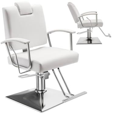 Imagem de Apllamo Cadeira reclinável de barbeiro com encosto de cabeça - Bomba hidráulica resistente com altura ajustável, rotação de 360°, peso máximo de carga 200 libras, spa de salão, barbearia, cabeleireiro