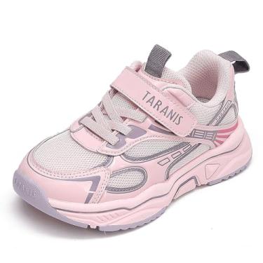 Imagem de TARANIS Tênis esportivo infantil para meninas e meninos sem cadarço, Rosa, 15